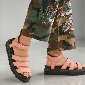 Doc Marten Sandals Blaire Platform Gladiator Dr Martens Pink Sz 41 (9) Air Wair